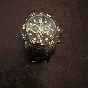 Invicta Men’s Pro Diver Chronograph Black Ion Plated Stainless Steel Watch 0076